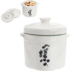 Small Ceramic Bowl: Porcelain Edible Birds Nest Steam Pot with Lid Steamer Cup for Egg Custard Medical Tonic