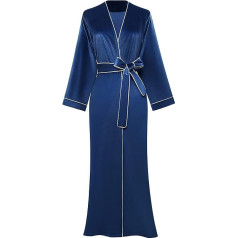 Prodesign Women's Long Velvet Coat Warm Bathrobe Pure Colour Sleepwear with Hem Loose Night Dress