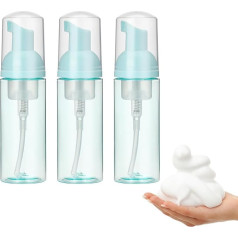 Abeillo Foam Dispenser Bottle 60ml Soap Foam Dispenser Plastic Refillable Pump Dispenser Bottles Green Mini Foam Soap Dispenser for Hand Soap Eyelash Cleanser Shampoo Pack of 3