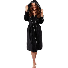 Wysteria Lane Ladies Super Soft Velour Hooded Dressing Gown