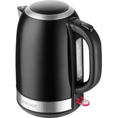 CONCEPT Hausgeräte RK3245 Stainless Steel Kettle in Black, 1.7 L, 2200 W