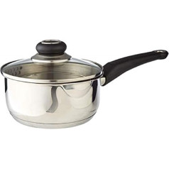 Morphy Richards Equip Pouring Pot with Glass Lid, 20 cm, Polished Stainless Steel, 38 x 21.5 x 13.5 cm
