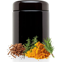 Nebula UV Glass Jar, Airtight, Odour-Proof, Ultraviolet Storage Solution, Storage Jar, Black, Herb Protection, Odour-Proof Jar, Herb Jars, Odour-Proof Tub, 250 ml