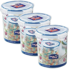 Lock & Lock Food Storage Container Freezer Container Round 1.4 Litres HPL933B Set of 3