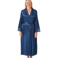Marlon Women's Elina Silky Satin & Floral Lace Robe Dressing Gown