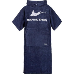 Atlantic Shore | Surf Poncho (Unisex) ➤ Changing Robe Made from High Quality Cotton ➤ Navy Blue - Middle