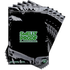 Smelly Proof Resealable Bags Anti-Odour Black Pack of 5 6 Sizes Available Plastic XL 32 cm x 43 cm