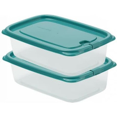 2 Packs Rectangle Plastic Portion Box Sets with Lids 1200ml Food Containers Food Containers Cereal Containers Use for Refrigerator, School, Work and Travel