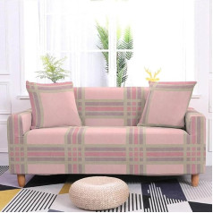 ‎Wuchongshuai WUCHONGSHUAI Slipcover Sofa Cover - 3D Printed Sofa Cover Simple Grid Non-Slip Plain