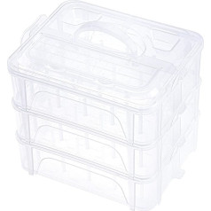 New brothread 3 Layers Stackable Clear Storage Box/Organiser for 60 Spools Home Embroidery Thread and Sewing Thread (Bobbin Size Requirements: Height ≤ 5.6 cm, Width ≤ 4.3 cm)
