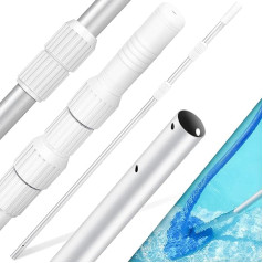 KESSER® Pool Telescopic Pole Aluminium Pool Pole | Pole for Pool Cleaning 3 Pieces | Adjustable from 1.20 m to 3.60 m | Weather-Resistant and Stable, Silver