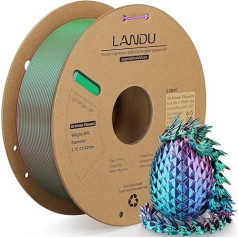 LANDU Silk PLA Filament Tricolour Silk PLA Filament 1.75 mm 1 kg 3D Printer Filament 3 Colour PLA Filament Silk High Gloss Surface Dimensional Accuracy +/-0.02 mm, Red Blue Green