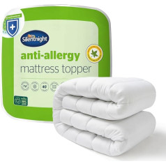 Silentnight Anti Allergic Double Mattress Topper Thick Deep Mattress Topper to Protect Against Allergies and Dust Mites, Hypoallergenic and Machine Washable, Double, White