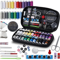 Sewing Kit with 229 Pieces, Scissors, Needles and Accessories for Travel, Home, Beginners, Accessories with Scissors, Needles, Measure etc. (S)