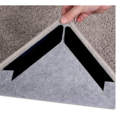 BRANDEGY 14 Pieces Carpet Grippers, Non-Slip Carpet Grippers for Hardwood Floors and Tiles, Double Sided Self-Adhesive Carpet Pads, Gripper Keeps Corners Flat