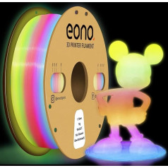 EONO Bright Rainbow PLA Filament Luminous 3D Printer Filament 1 kg (2.2 lbs) Luminous PLA for 3D Printers, Luminous Rainbow