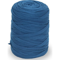 NOTIONSLAND 400g T-Shirt Yarn Knitting Yarn Fabric Crochet Yarn for Bag Basket Blanket Home Decor - Denim Blue Yarns