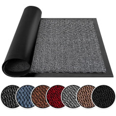 BLADO High-quality Indoor Doormat & Door Mat Outdoor, Non-Slip Heavy Duty Dirt Trapper Mat, Stylish, Washable & Weatherproof Door Mats, Front Door, Anthracite Floor Mats (Grey, 60 cm x 90 cm)