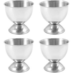 Bruafsir Egg Cup Set Stainless Steel Eggs Hard Boiled Eggs and Soft Shell Tool Holder Kitchen Silver