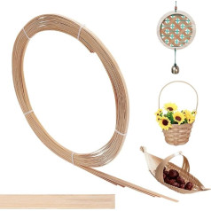 NBEADS Bambusstreifen, 5 mm breit, flach, Rattan, Webmaterial, Korb, Rattan, für Korbherstellung, Gurtband, Möbel, Weben, Basteln, 30 m