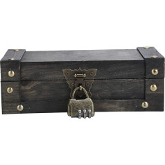 Brrnoo Vintage Storage Box, Antique Style Jewellery Organiser Retro Treasure Chest Decorative Treasure Chest with Lock Home Decoration Chest Box Suitcase Holder Jewellery Gift Box (6702A-DH)