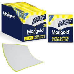 Marigold Wash and Wipe Kitchen Cloth, 12 Packs of 2 Cloths