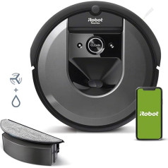 iRobot Roomba Combo i8 (i8176) Vacuum and Mop Robot with 2nd Collection Container with Mop Pad, Intelligent Cating, Voice Assistant Compatible, WLAN, Individual Setting via App, Light Silver