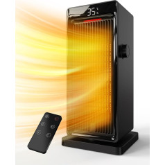 QEXREED Heizlüfter, 2000W PTC Thermostat Elektroheizung mit ECO Modus, Heizlüfter Energiesparend, 90°Oszillation, 4 Modi, 24H Timer, Windrichtungssteuerung, Fernbedienung, Überhitzungsschutz, Zuhause