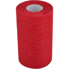 sourcingmap® Lace Household Party Banquet Hall DIY Decor Tulle Spool Roll 6 Inch x 25 Yards Red