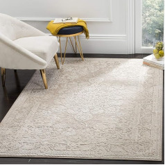 SAFAVIEH Reflection Collection Contemporary Rug for Living Room Dining Room Bedroom Short Pile Beige and Cream 160 x 160 cm