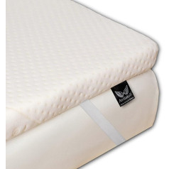AviiatoR® 5cm Memory Foam Mattress Topper Made in the UK Small Double Bed with Washable and Removable Cover Back Pain Support (120 x 190 cm)