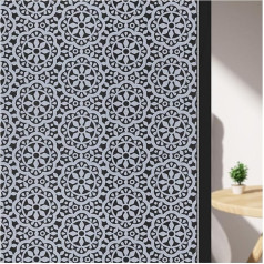ConCus-T Blackout Patterned Window Privacy Film Frosted Window Film Lace Decorative Glass Film Static Adhesion No Glue Self-Adhesive Window Vinyl Sticker for Home Office Bathroom