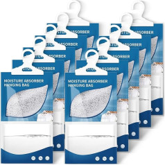 Hooolee® Hanging Dehumidifier Bags, 10 Packs 230 g Dehumidifier Bags Against Moisture Anti-Mould Wardrobe Moisture Absorber Moisture Bags for Basement/Bedroom/Cupboard