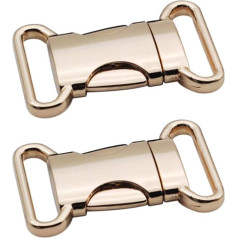 Hellily 2pcs Metal Side Buckles Adjustable Quick Release Clips DIY Craft Accessories for Paracord Backpack Fanny Pack Dog Collars 20mm (Black) 20mm Gold