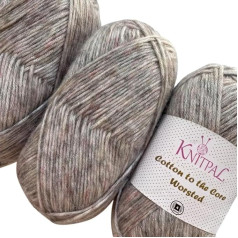 Cotton to The Core 300g 300g Medium Worsted Weight Super Soft Cotton Yarn for Knitting and Crocheting - Light Grey