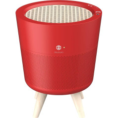 IMUNSEN M-002R Air Purifier with Cypress Wood Filter, H13 True HEPA Filter, 100% Ozone Free, Auto Sleep Mode, Filters Allergens, Pollen, Smoke, Perfect for Office and Bedroom, Made in Korea - Red