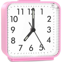 Ankilo Bedside Alarm Clock, Silent Non Ticking Small Clock, Travel Alarm Clock with Snooze and Light, Battery Operated for Bedroom, Office, Desk