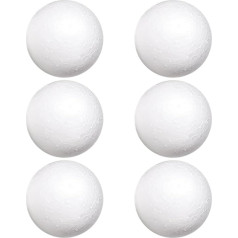 Worown 6 Pieces 10cm White Foam Balls Solid Polystyrene Balls for Arts & Crafts Ornaments School Projects Wedding Decorations