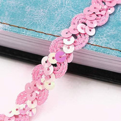 SYSUII 10 m x 15 mm Shiny Sequin Ribbon Sequin Cord Sequin Trim Sequin Ribbon Glitter Border Decorative Ribbon Decorative Ribbon Gift Ribbon Border Ribbon Sewing DIY Craft Projects Crafts