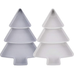 TOYANDONA 2 Pack Christmas Snack Plastic Christmas Tree Snack Dipping Tray Jewelry Party Plates for Christmas Holiday Cookies Candy
