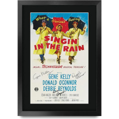 HWC Trading FR A3 Singin in the Rain Gene Kelly Gifts Ducked Poster Signed Autograph Photo for Fans of Film Memorabilia - A3 Framed