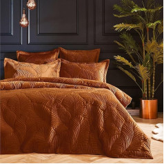 Paoletti Palmeria Quilted Double Duvet Cover Set