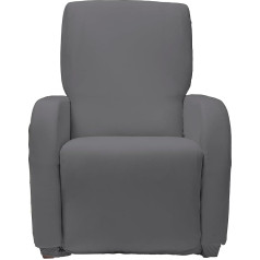 Jungle Home Universal armchair cover (90-140 cm), elastic protective cover for all types of armchairs with armrests, high-quality washable and non-slip fabric, silver