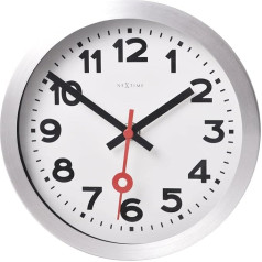 NexTime wall clock/table clock station clock STATION, very silent, round, white, ø 19 cm