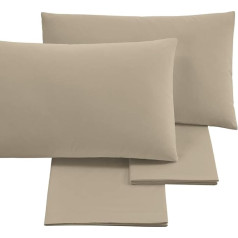 PURALUNA Matrtimoniale Cotton Duvet Cover Set, Made in Italy, Sand, Double