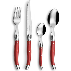 Lou Laguiole Rustic 24-Piece Set, Red