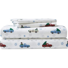 Eddie Bauer - King Size Flat Sheet, Cotton Flannel Bedding Set, Brushed for Extra Softness, Cozy Home Decor (Winter Trip, King Size)
