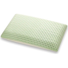 Marcapiuma - BIO DOUBLE ALOE Memory Pillow - Soap Shape - breathable height 5” 14 cm - 100% Cotton Protector Cover Aloe Vera - MEDICAL DEVICE CLASS I - 100% Made in Italy