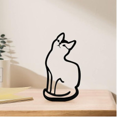 Metal Cat Minimalist Art Wall Sculpture, Minimalist Abstract Cat Line Wall Art, Modern Minimalist Home Decor Minimalist Living Room Wall Decoration