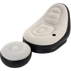 AVENLI Inflatable Lounge Chair with Drink Holder and Stool - 125 x 100 x 85 cm - Perfect as a Gaming Chair, Gamer Chair, Camping Chair or Bean Bag for Adults - Comfortable Design